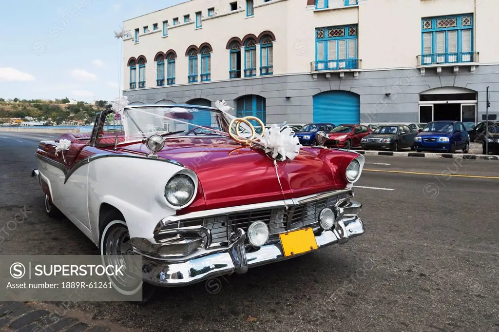 Cuban Wedding Car Outside The Plaza De San Francisco, Havana, Cuba