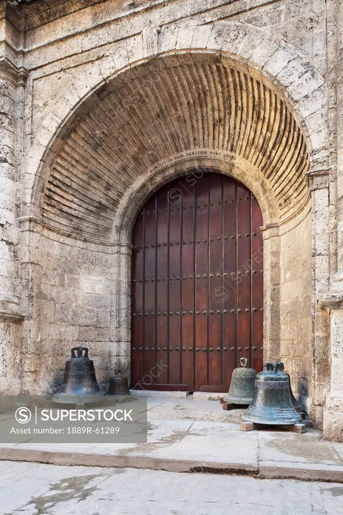 Doorway To The 16Th Century Basilica Menor De San Francisco De Asis In Plaza De San Francisco, Havana, Cuba