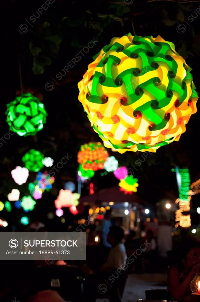Lanterns At A Beach Restaurant, Samui Island, Koh Samui, Thailand