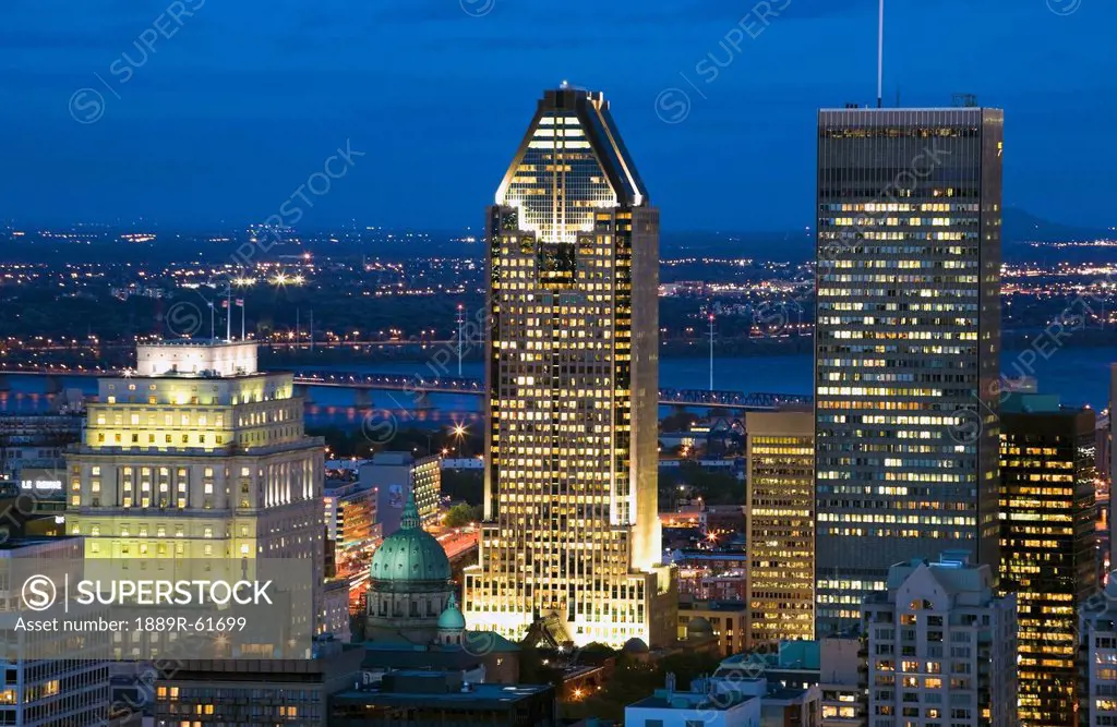 Skyline At Night, Montreal, Quebec, Canada
