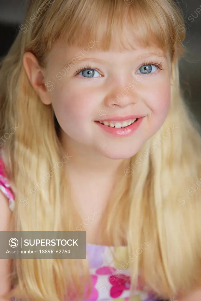 portrait of a girl with long, blond hair and blue eyes, troutdale, oregon, united states of america