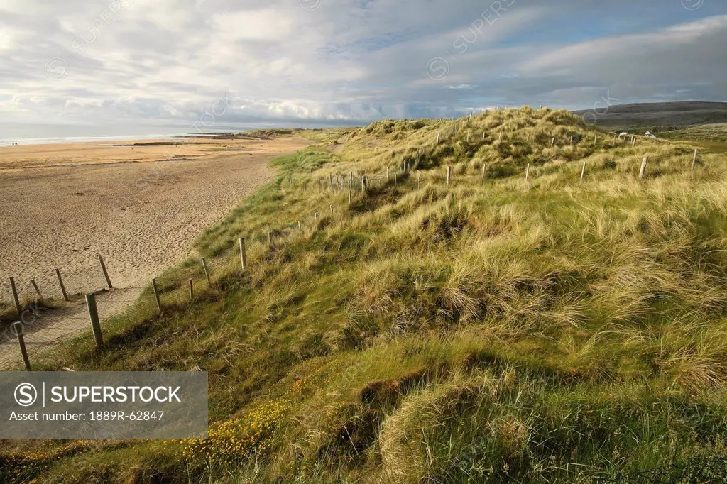 fanore beach in the burren area in munster region, county clare, ireland