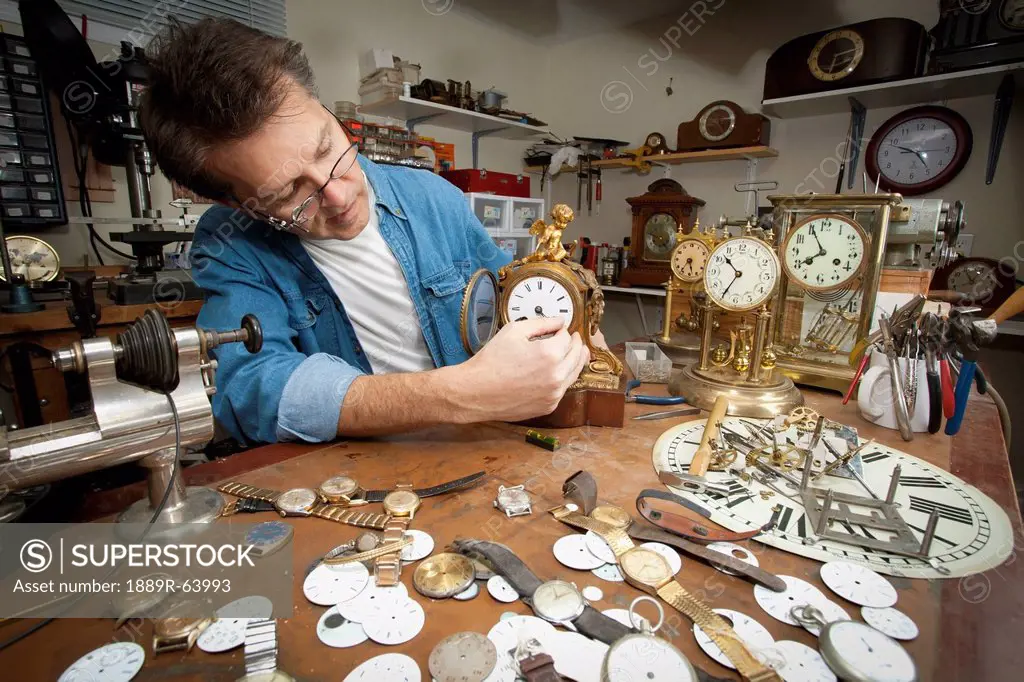 a clock maker and repairman, st. catharines, ontario, canada