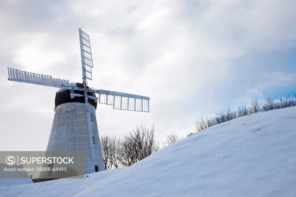 windmill in winter, sunderland, tyne and wear, england