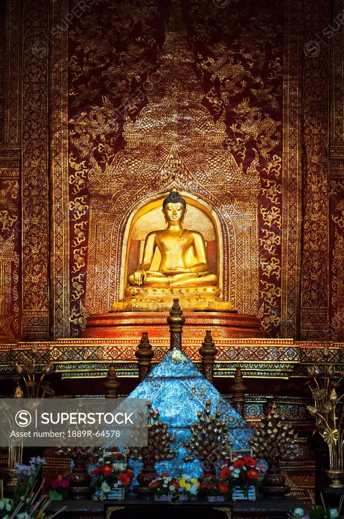 interior of wat phra singh temple, chiang mai, thailand