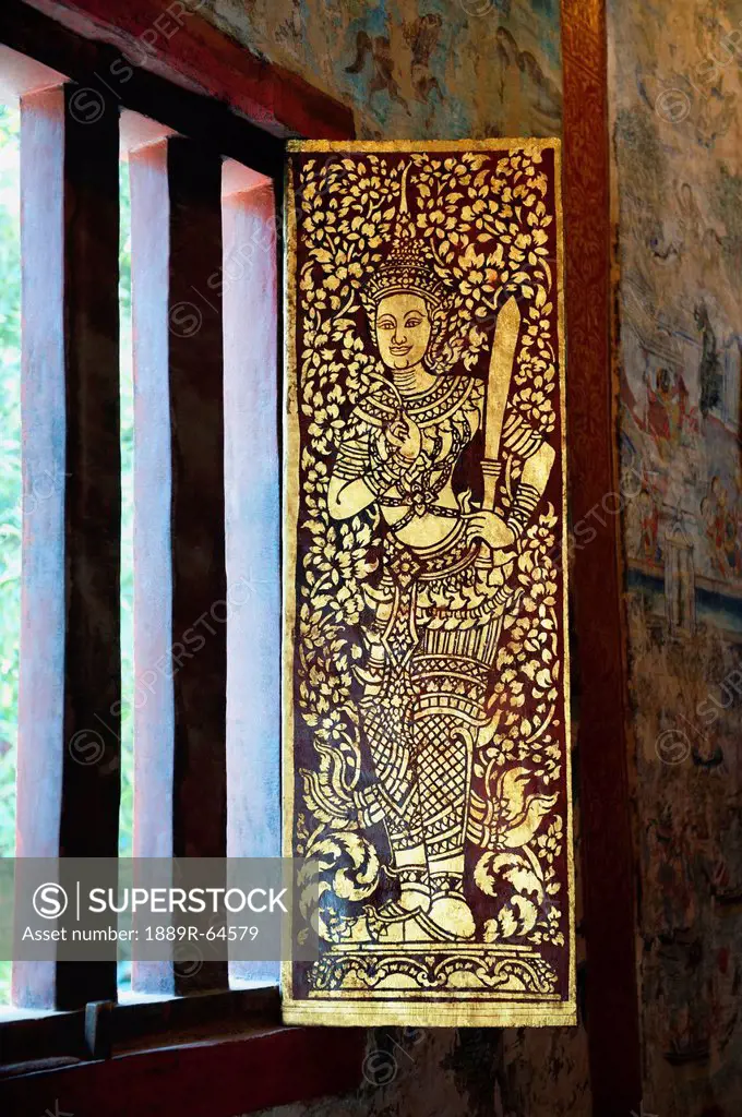 artwork detail in wat phra singh temple, chiang mai, thailand