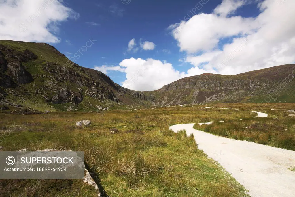 a path leading up to mahon falls in the comeragh mountains in munster region, county waterford, ireland