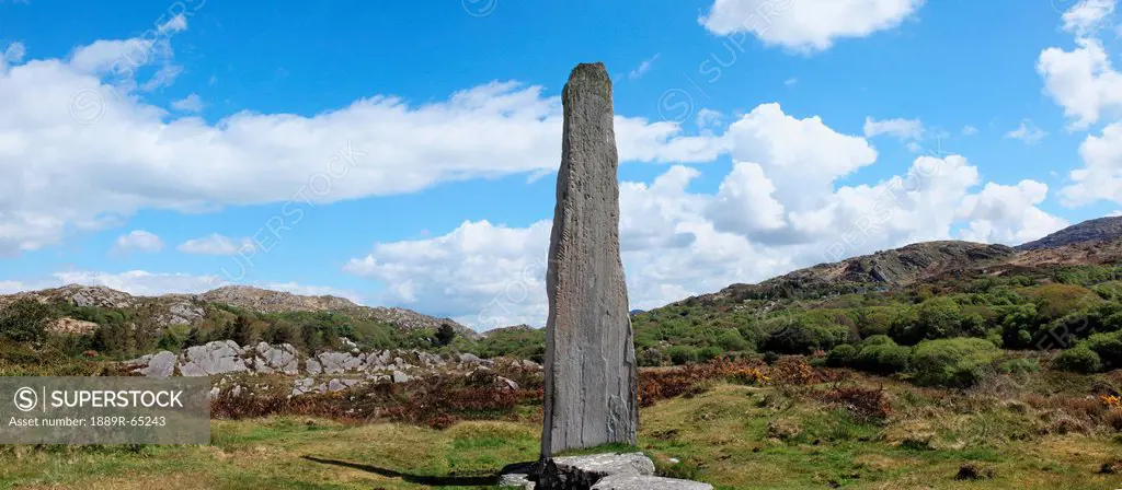 The Ballycrovane Ogham Stone Near Eyeries, County Cork, Ireland