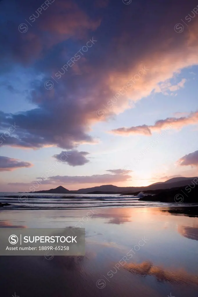Sunset At Whitestrand Beach Near Castlecove, County Kerry, Ireland