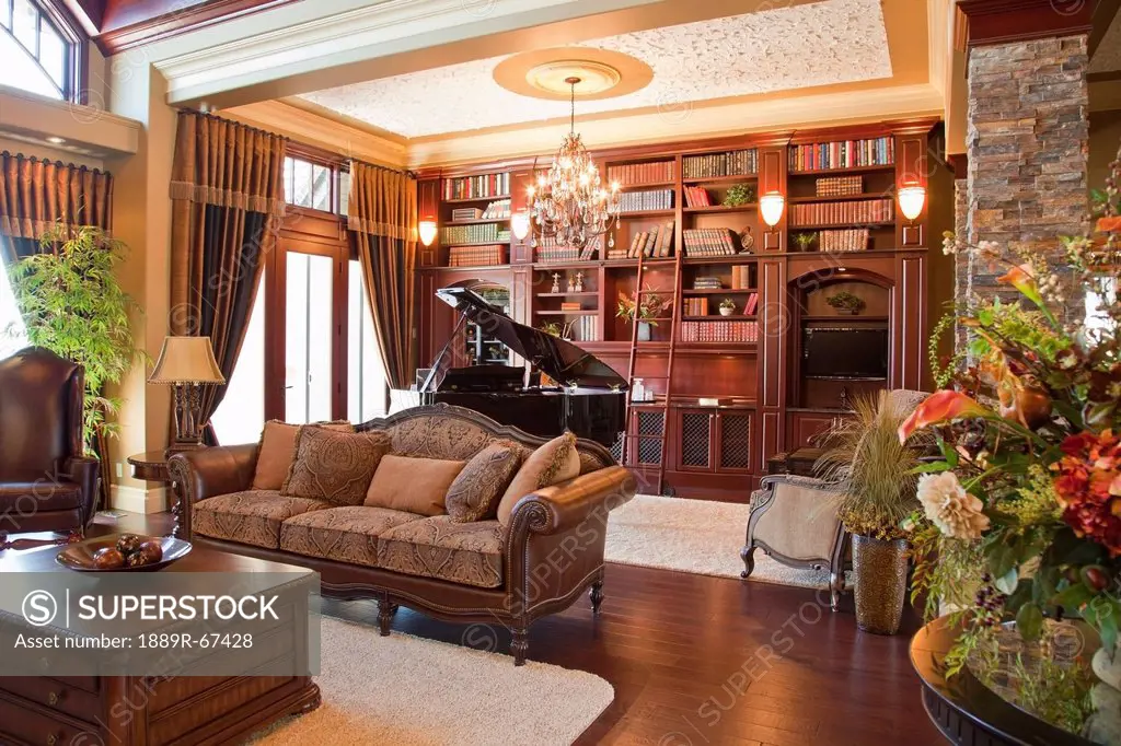 living room and study of luxurious home, st. albert, alberta, canada