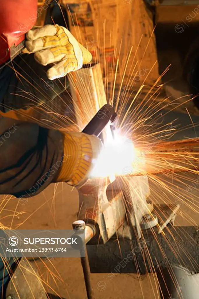 A welder in action