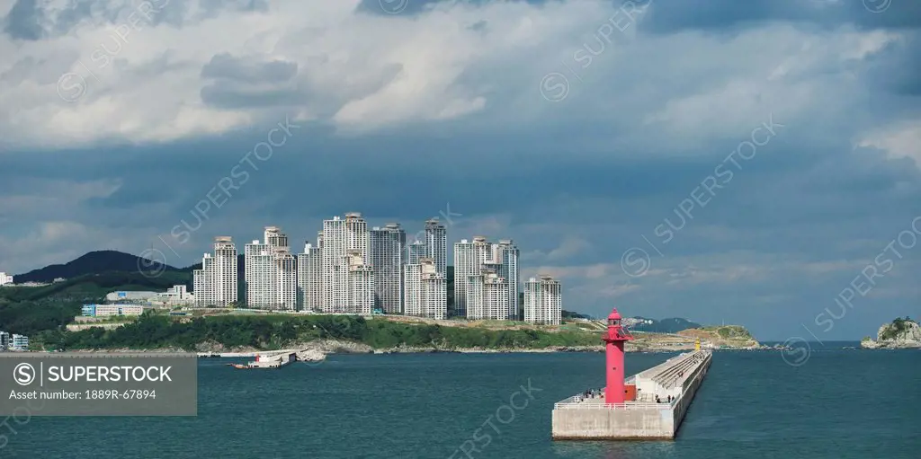 city harbor and skyline, busan korea