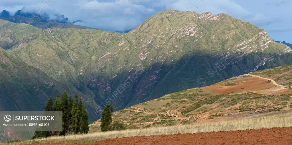 mountain and valley landscape, sacred valley peru