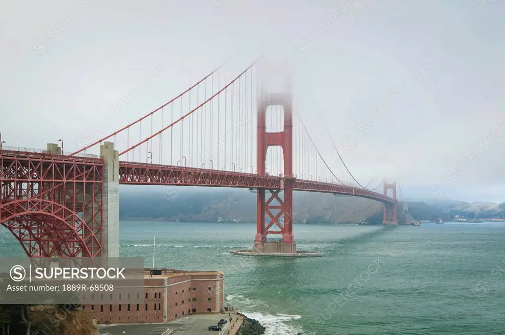 golden gate bridge in the mist, san francisco california united states of america