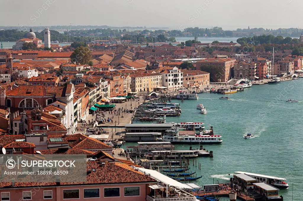 boats and buildings along the lagoon, venice italy