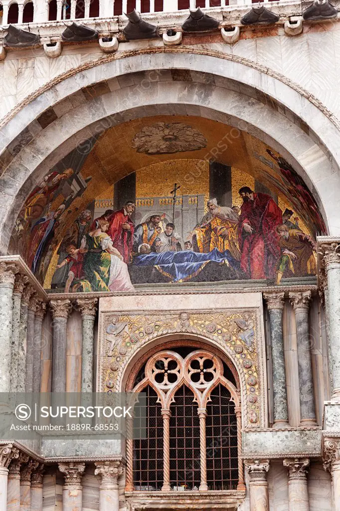 basilica di san marco with mosaic facade, venice italy