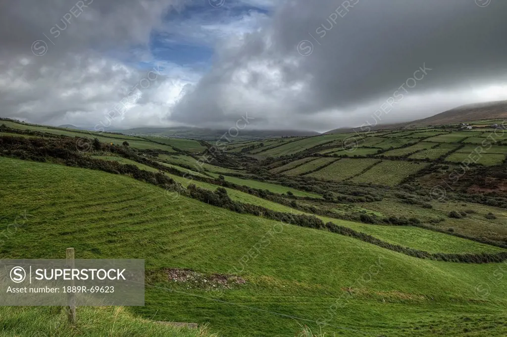 green rural landscape of dingle peninsula, county kerry ireland