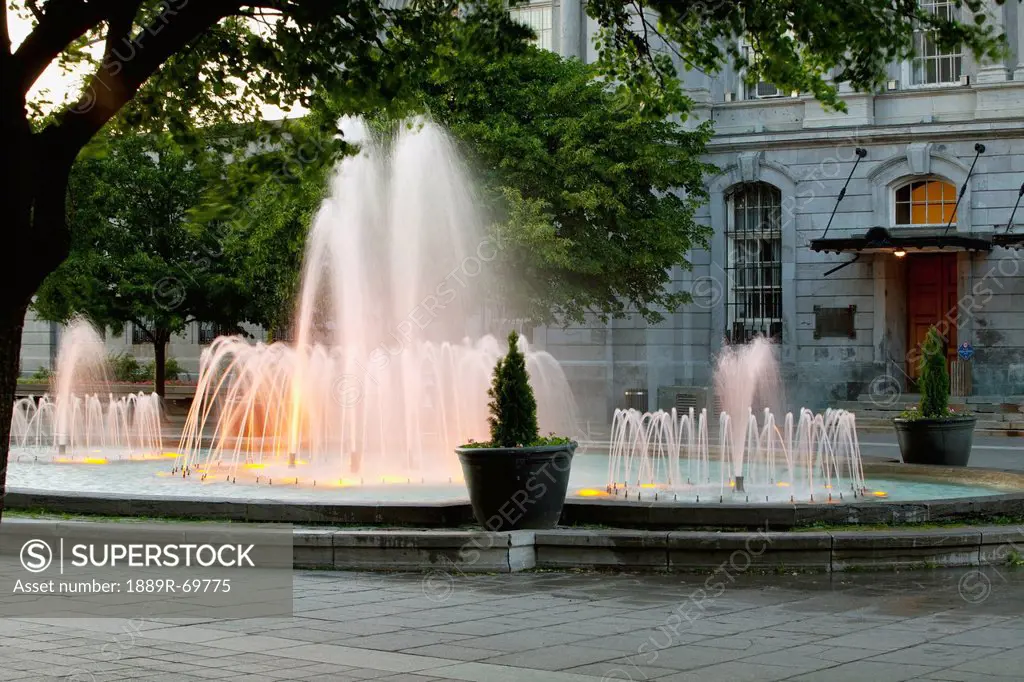 Fountain At Place Vauquelin, Montreal Quebec Canada