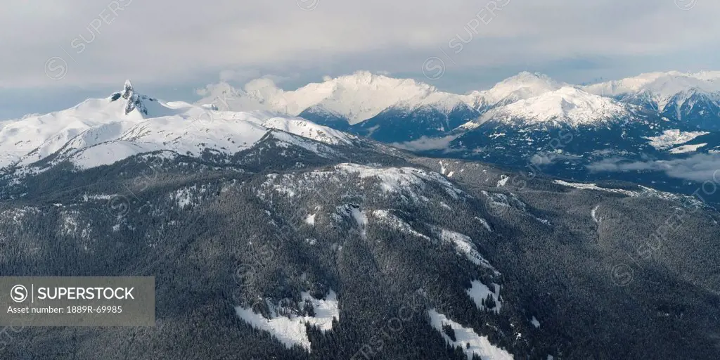 snow on the coast mountains, whistler, british columbia, canada