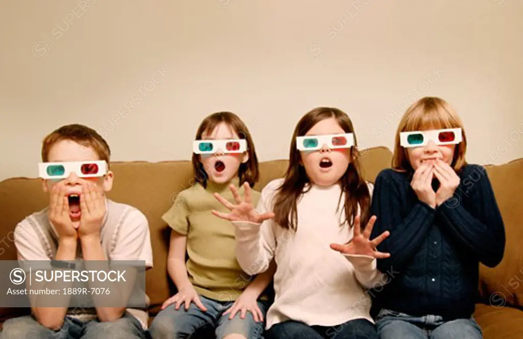Children with 3-D glasses