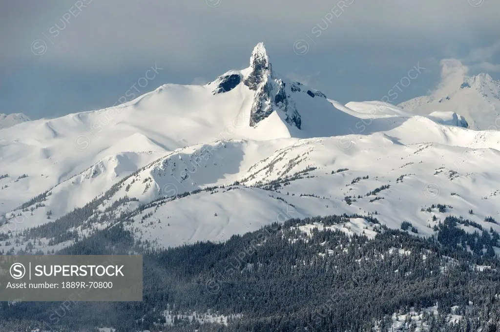 snow on the coast mountains, whistler, british columbia, canada