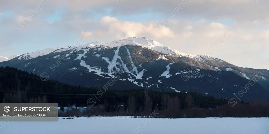 snow covered coast mountains, whistler, british columbia, canada