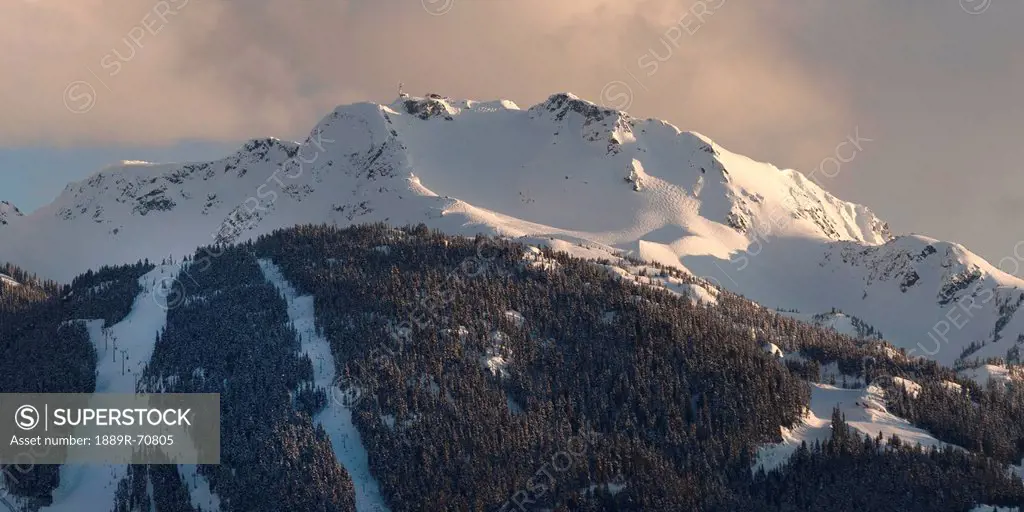snow covered coast mountains, whistler, british columbia, canada