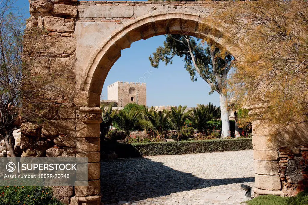 entrance arch to enclosure, almeria andalusia spain