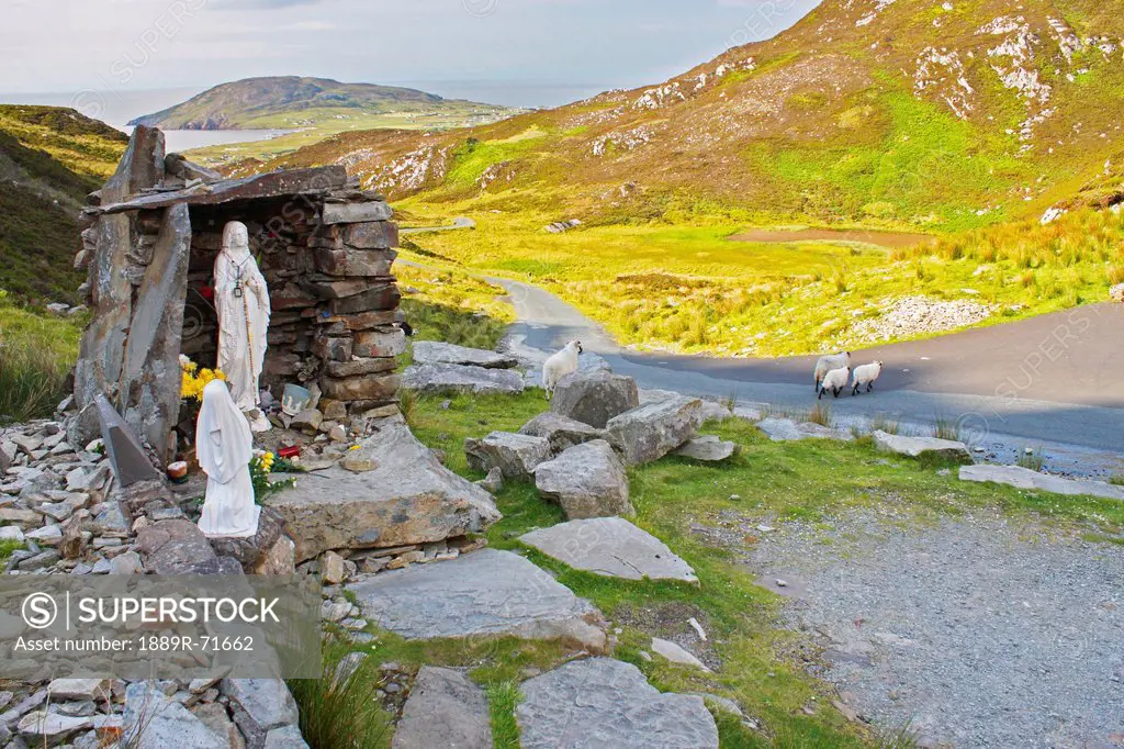 st. eugenie´s well and pilgrimage site on mamore gap above the urris hills, county donegal ireland