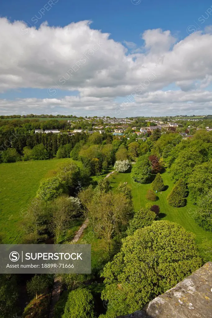 view from the top of blarney castle, county cork ireland