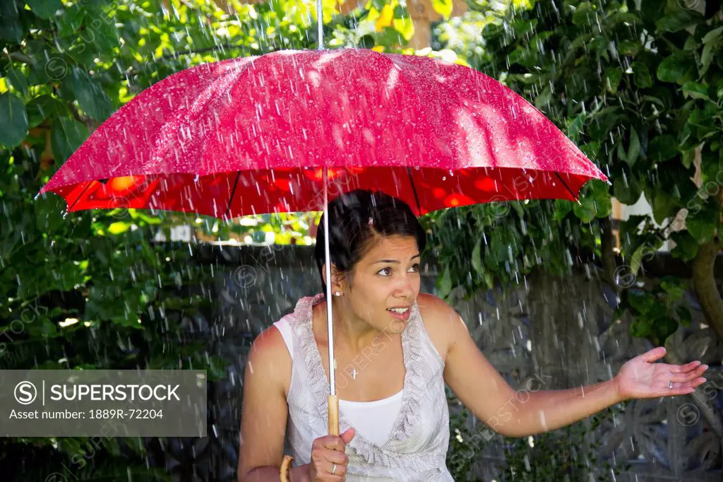 a woman in the rain under an umbrella, delta british columbia canada
