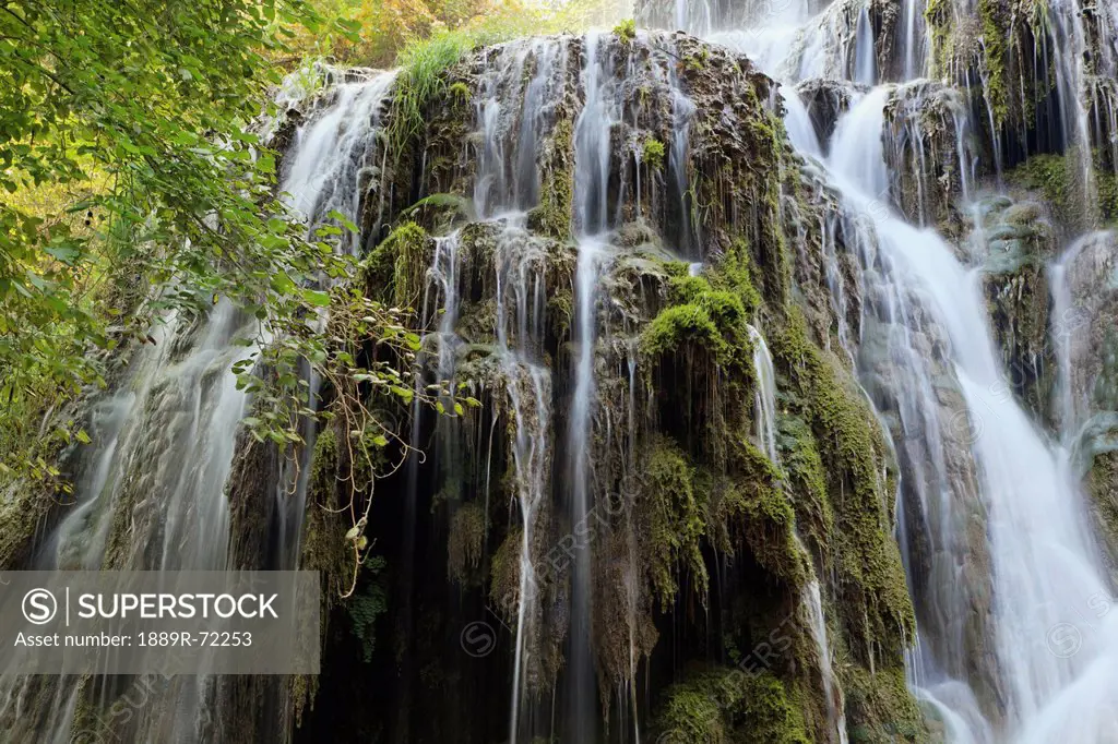 la trinidad waterfall in natural park monasterio de piedra, zaragoza province aragon spain