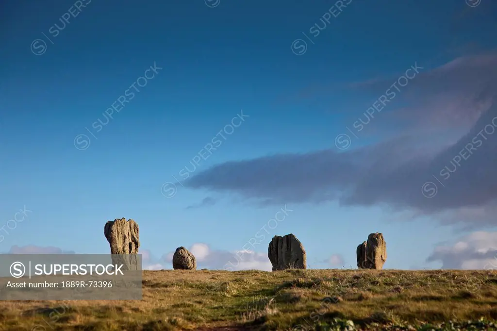 Standing stones of duddo, northumberland england