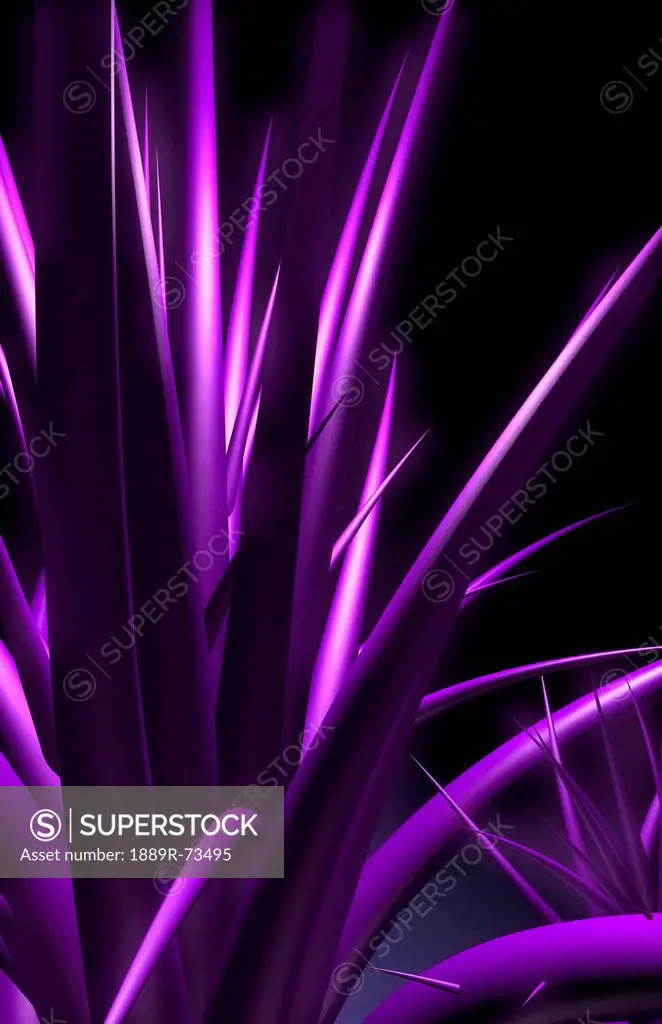 Computer generated design of illuminated purple strands