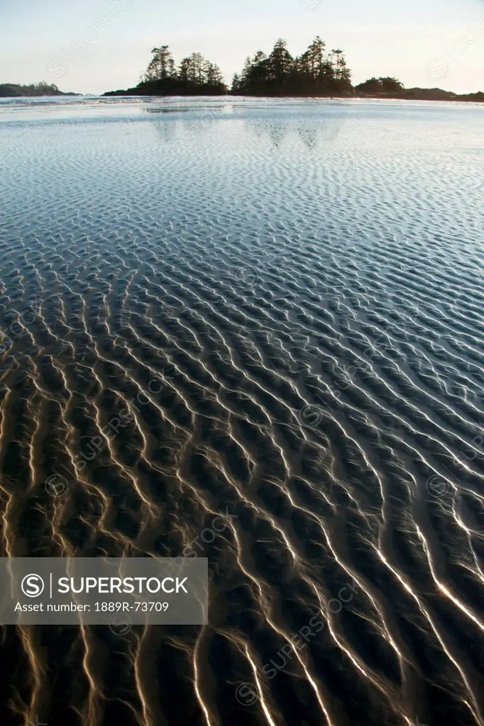 Ripples Form In The Sand At Chesterman´s Beach And Frank Island Near Tofino, British Columbia Canada