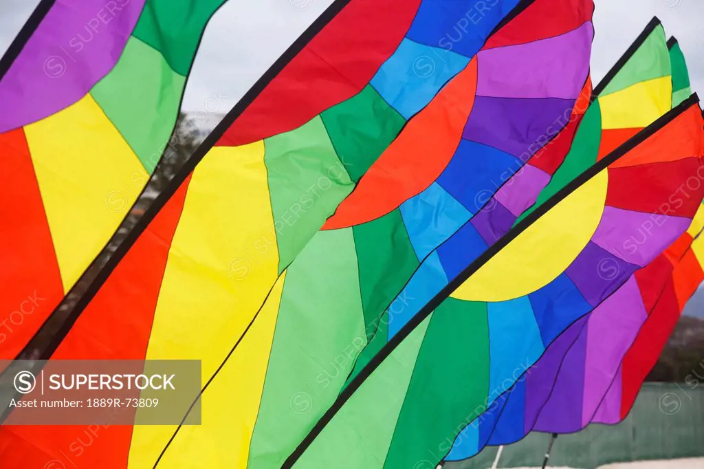 Colourful Flags In The Kirra Flag Festival, Kirra Gold Coast Queensland Australia