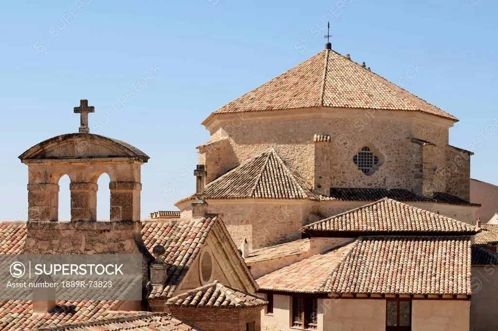 Iglesia De San Pedro With The 17Th Century Convento De Las Carmelitas In The Foreground, Cuenca Castile La Mancha Spain