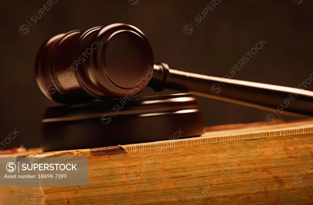 Gavel on a book