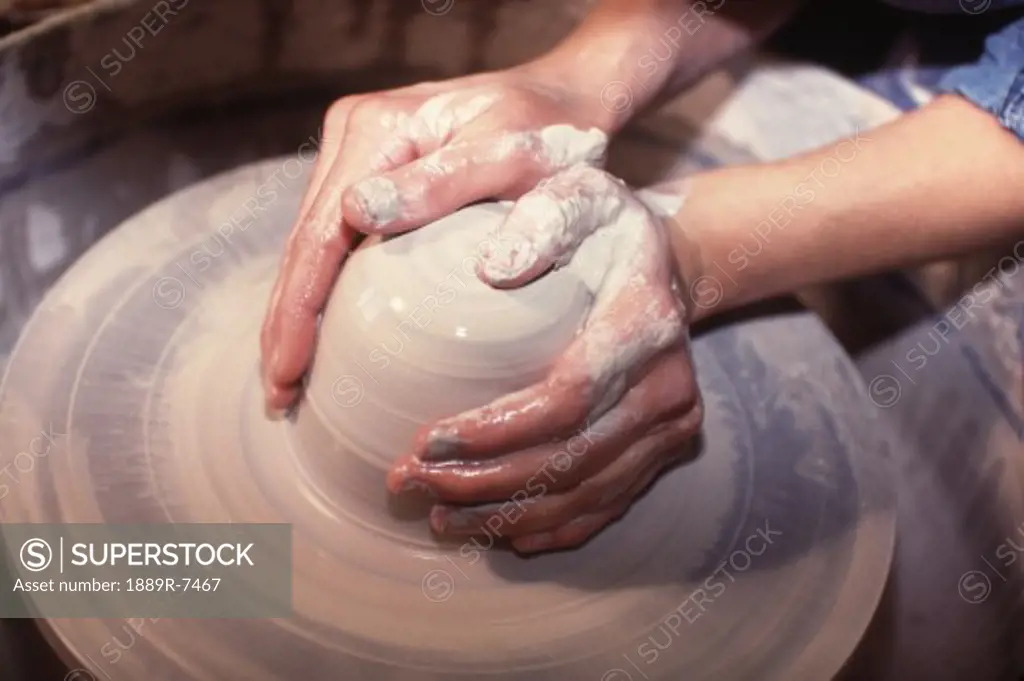 Pottery being made