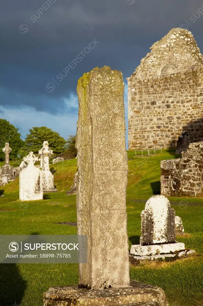 Part Of An Old High Cross Tombstone, Clonmacnoise County Offaly Ireland