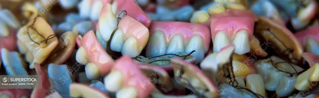 A pile of dentures, hartlepool cleveland county durham england
