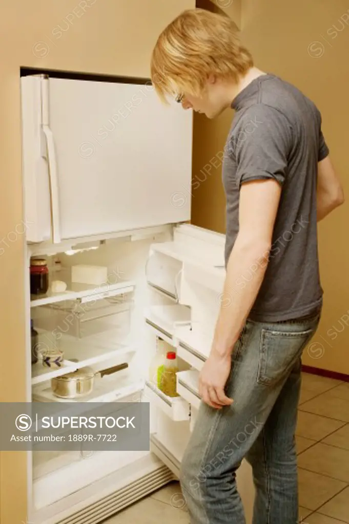 Looking in an empty fridge