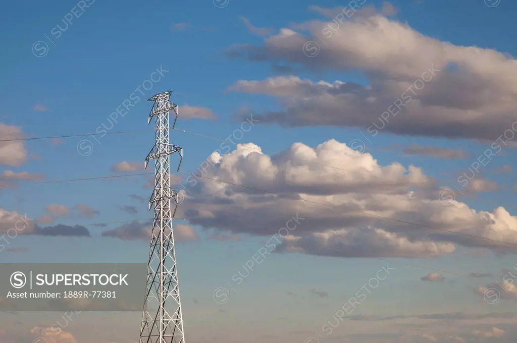power transmission line and tower, edmonton, alberta, canada