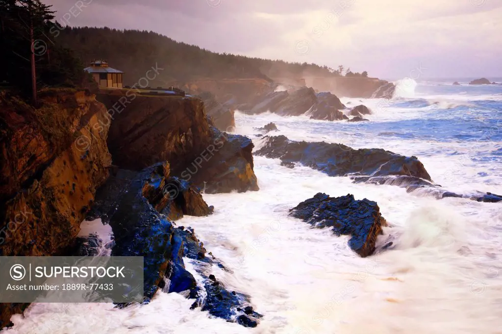 Winter Storm At Shore Acres State Park Along The Oregon Coast, Oregon United States Of America