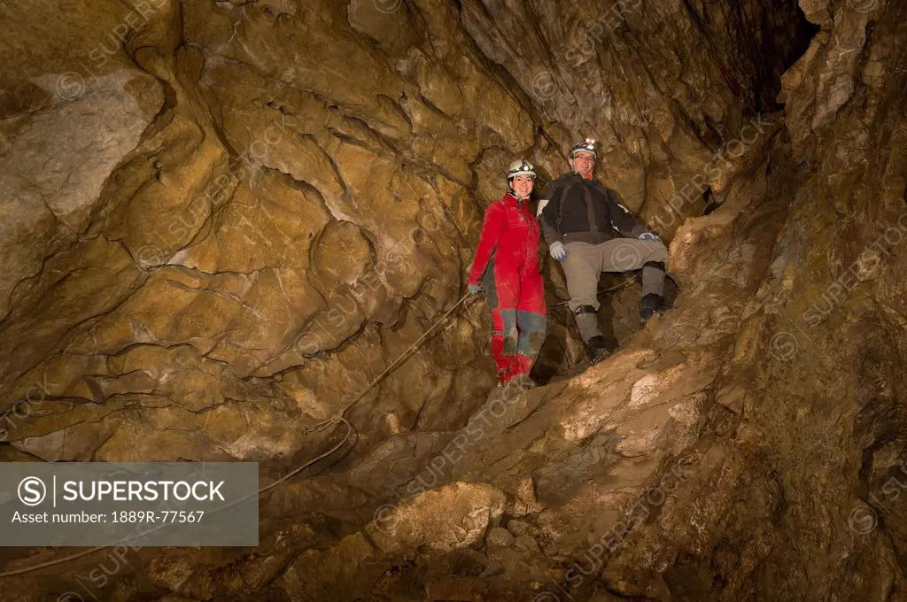 Caving in the rocky mountains, canmore alberta canada