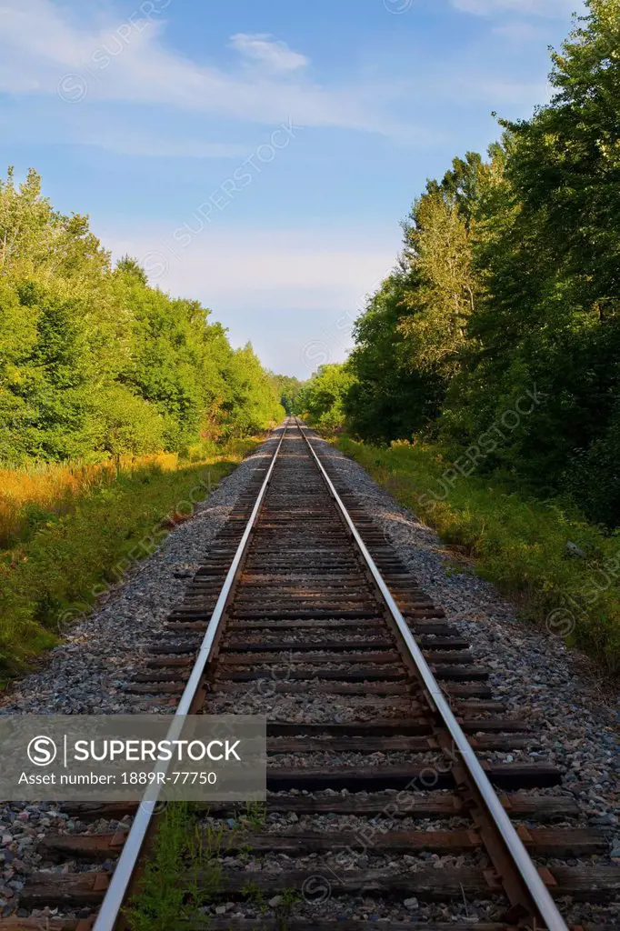 railway tracks, iron hill, quebec, canada