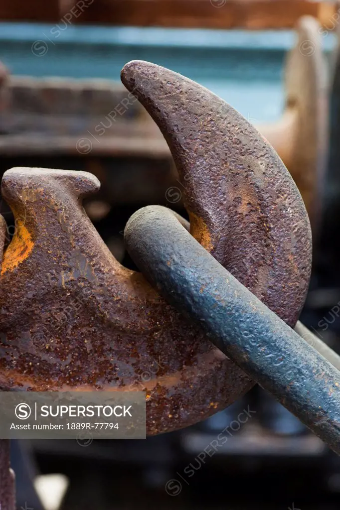 A rusty hook holding a chain, shildon durham england