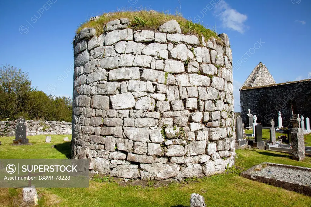 A Round Tower In A Cemetery, Killinaboy County Clare Ireland