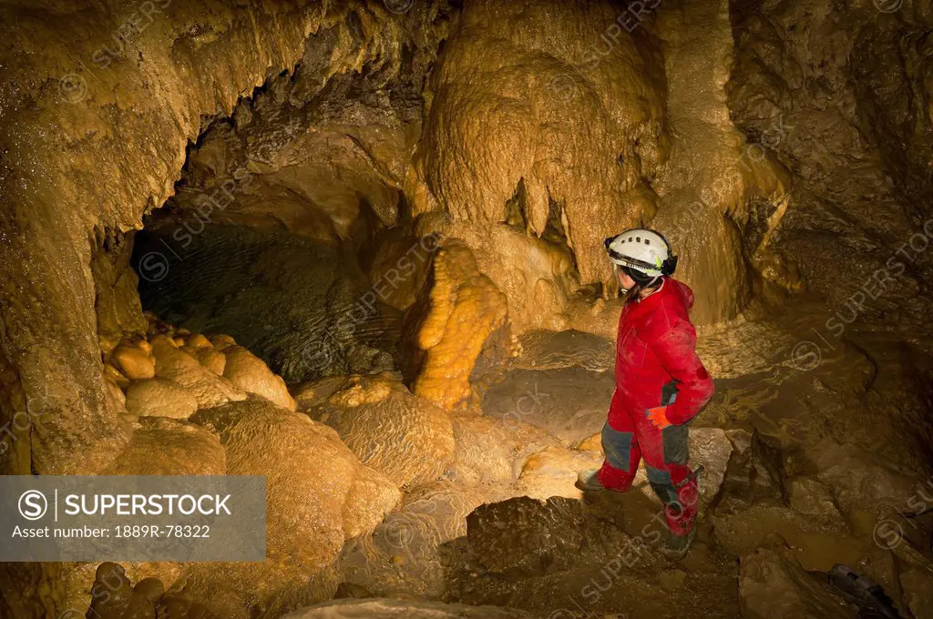 Caving in the rocky mountains, canmore alberta canada