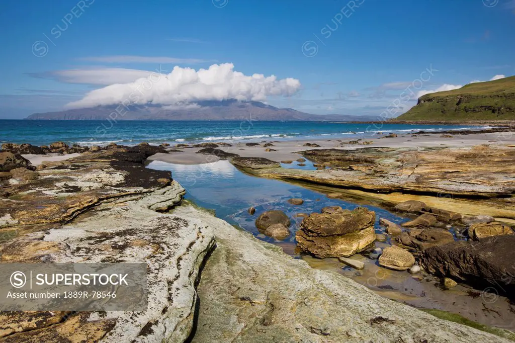 View Across The Sound Of Rum From The Singing Sands, Isle Of Eigg Small Isles Scotland